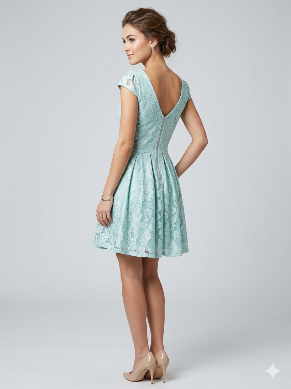 Vintage dELiAs Pastel Blue Floral Lace Skater Dress Coquette Y2K size 0